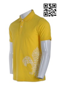 P579網上下單黃色Polo恤 訂造印花Polo恤 童軍 旅隊 POLO 設計大碼Polo恤 Polo恤hk中心     鮮黃色